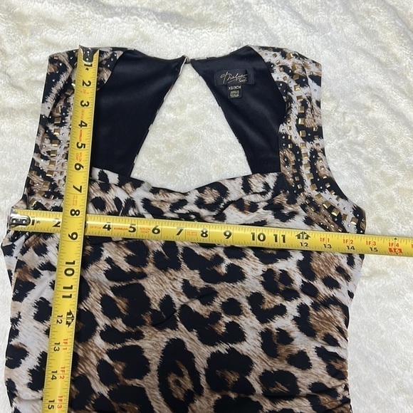 𝅺THALIA Sodi Animal print Rusched dress Size XS (D4) - Picture 9 of 12